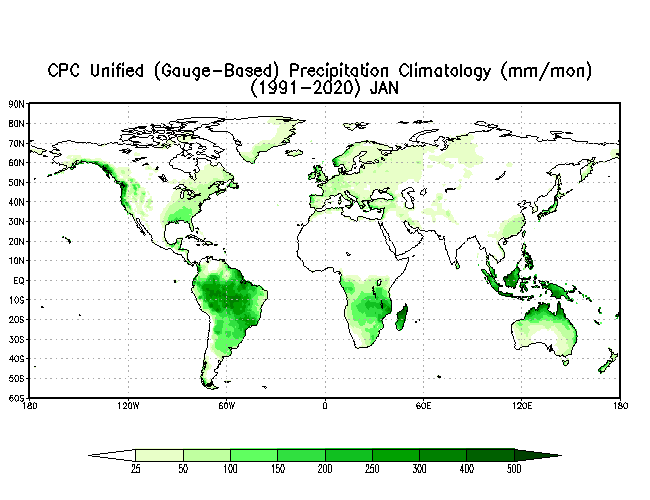 JANUARY Soil Moisture Climatology (mm)