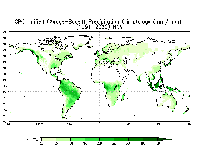 NOVEMBER Soil Moisture Climatology (mm)