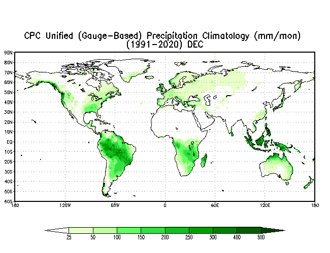 DECEMBER Soil Moisture Climatology (mm)