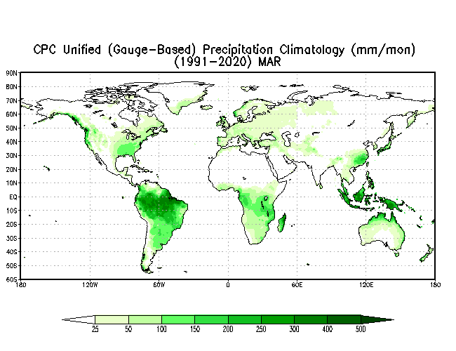 MARCH Soil Moisture Climatology (mm)