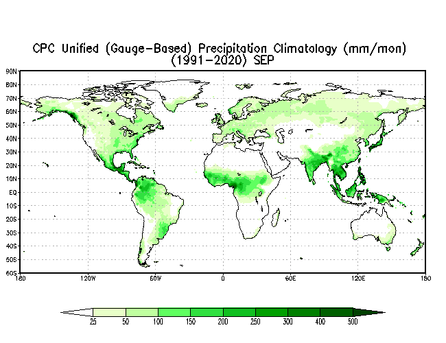 SEPTEMBER Soil Moisture Climatology (mm)