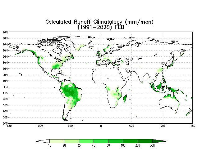 FEBRUARY Soil Moisture Climatology (mm)