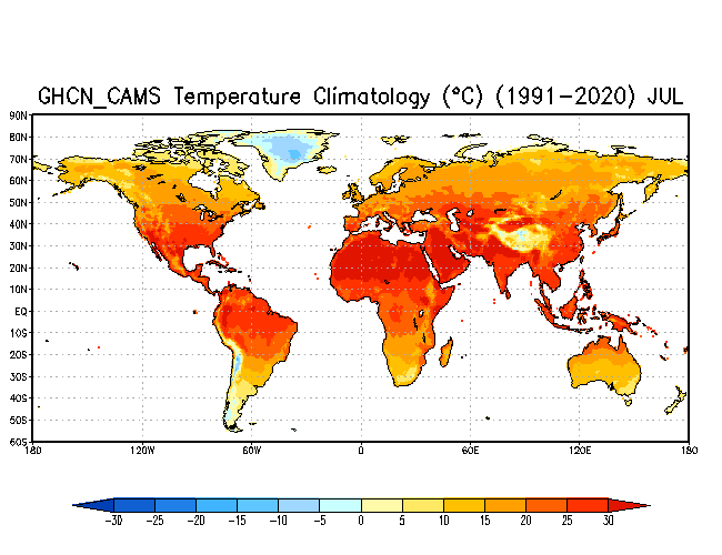 JULY Soil Moisture Climatology (mm)