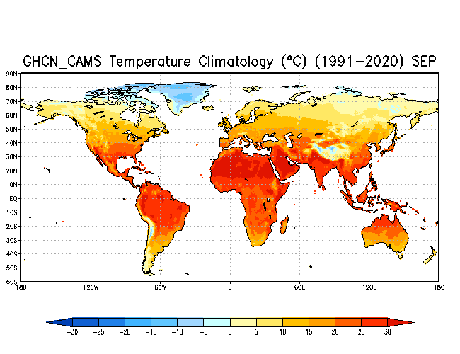 SEPTEMBER Soil Moisture Climatology (mm)