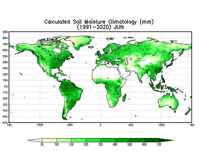 JUNE Soil Moisture Climatology (mm)