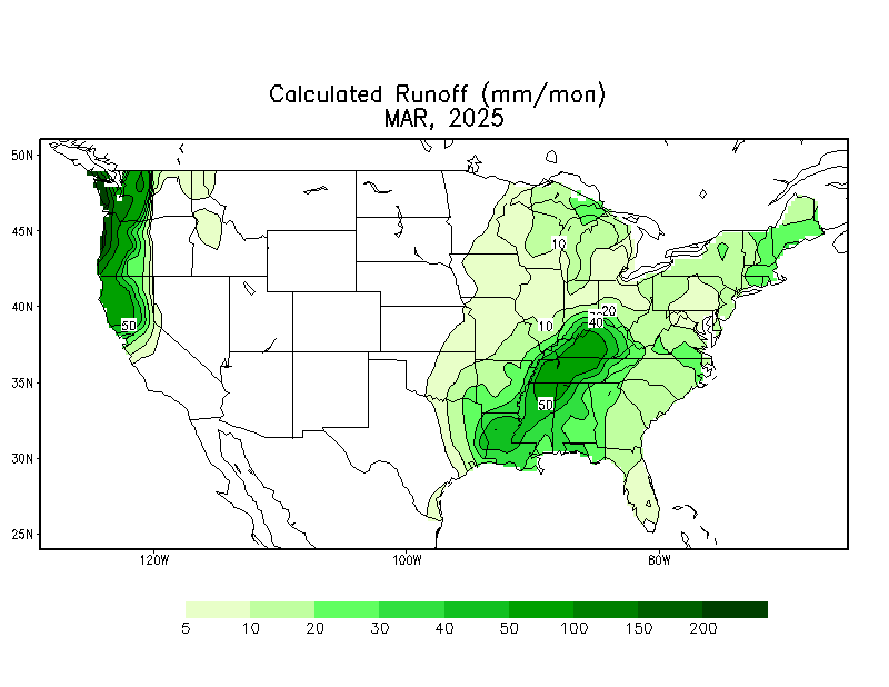 Monthly Mean Runoff (mm)