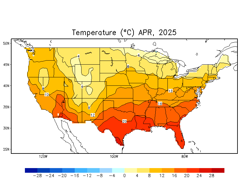 Monthly Mean Temperature (C)