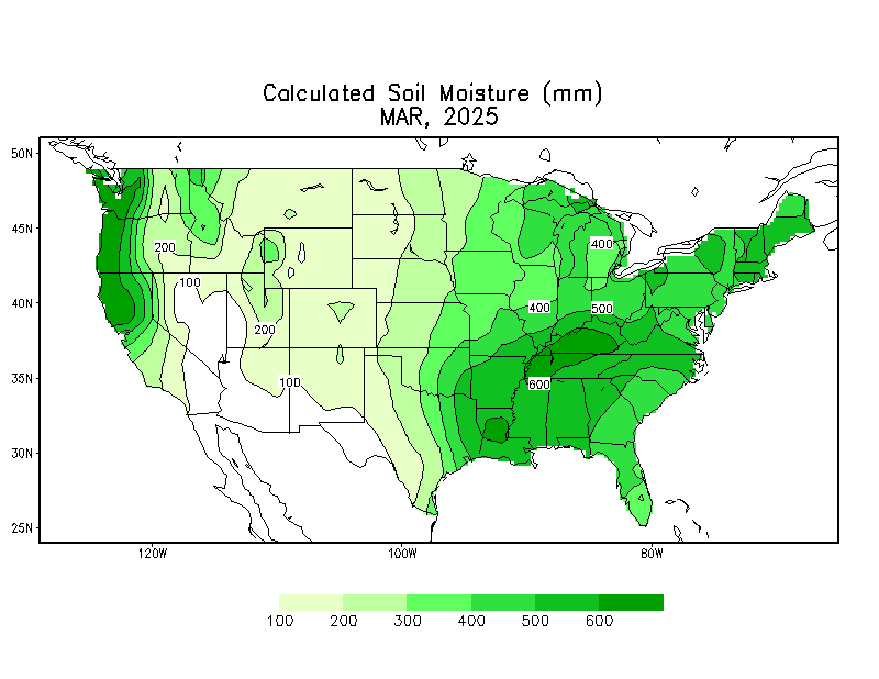 Monthly Total Soil Moisture (mm)