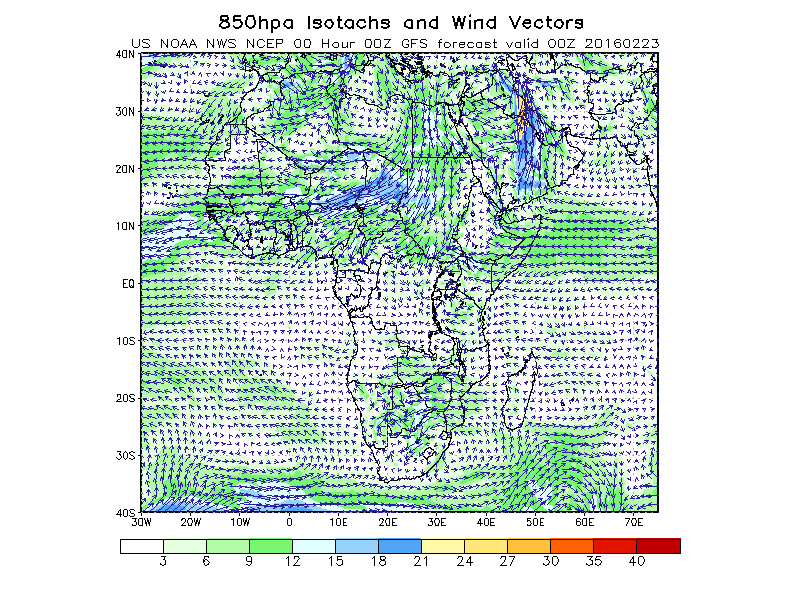 850hpa Winds
