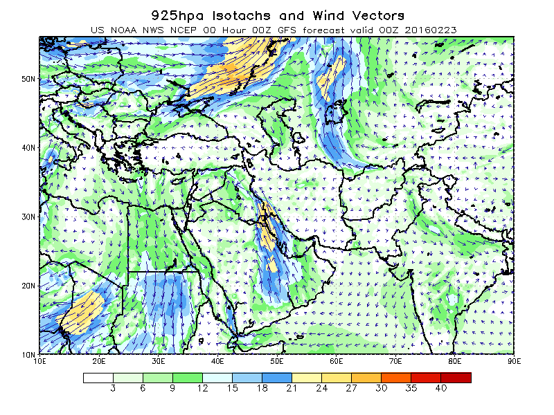 925hpa Winds