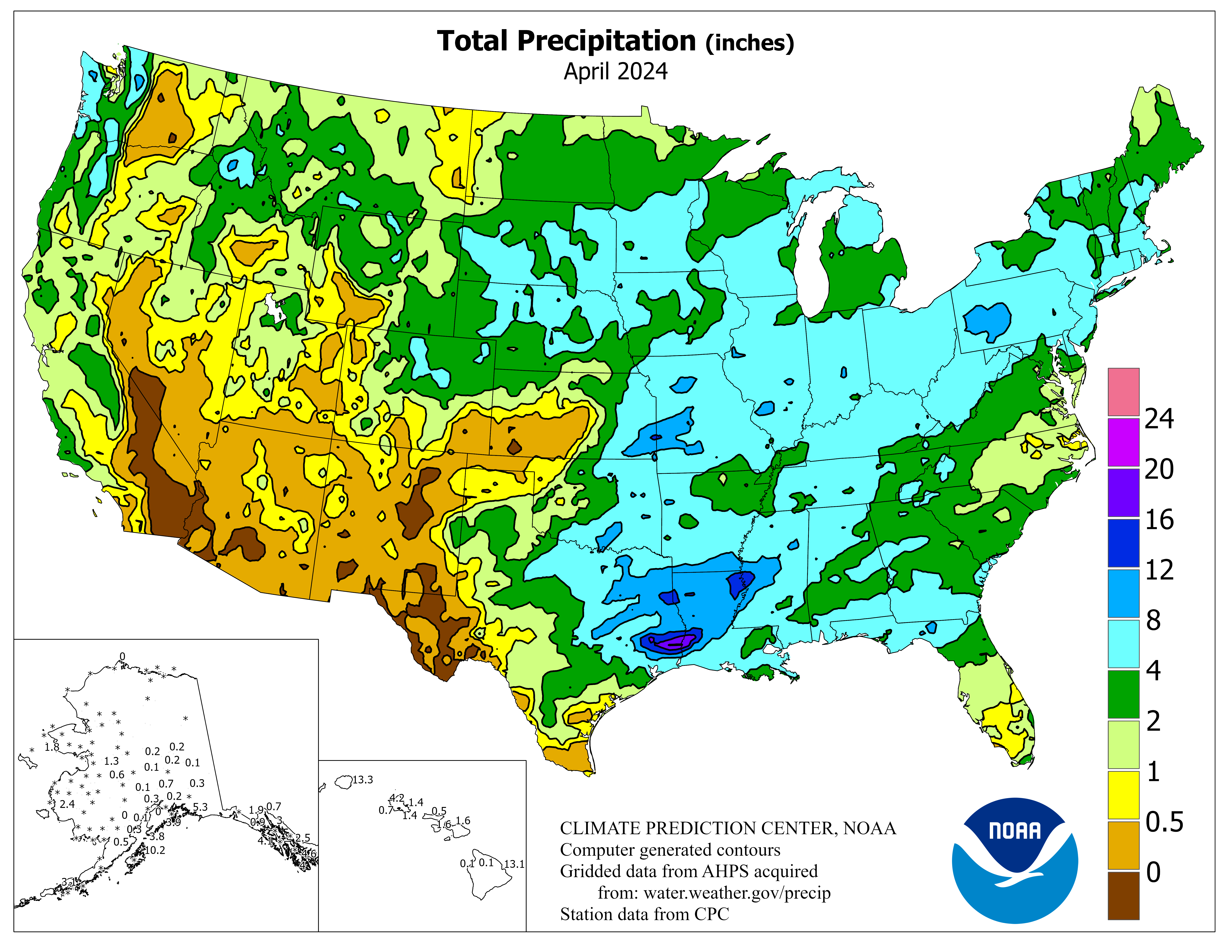 precipitation totals map