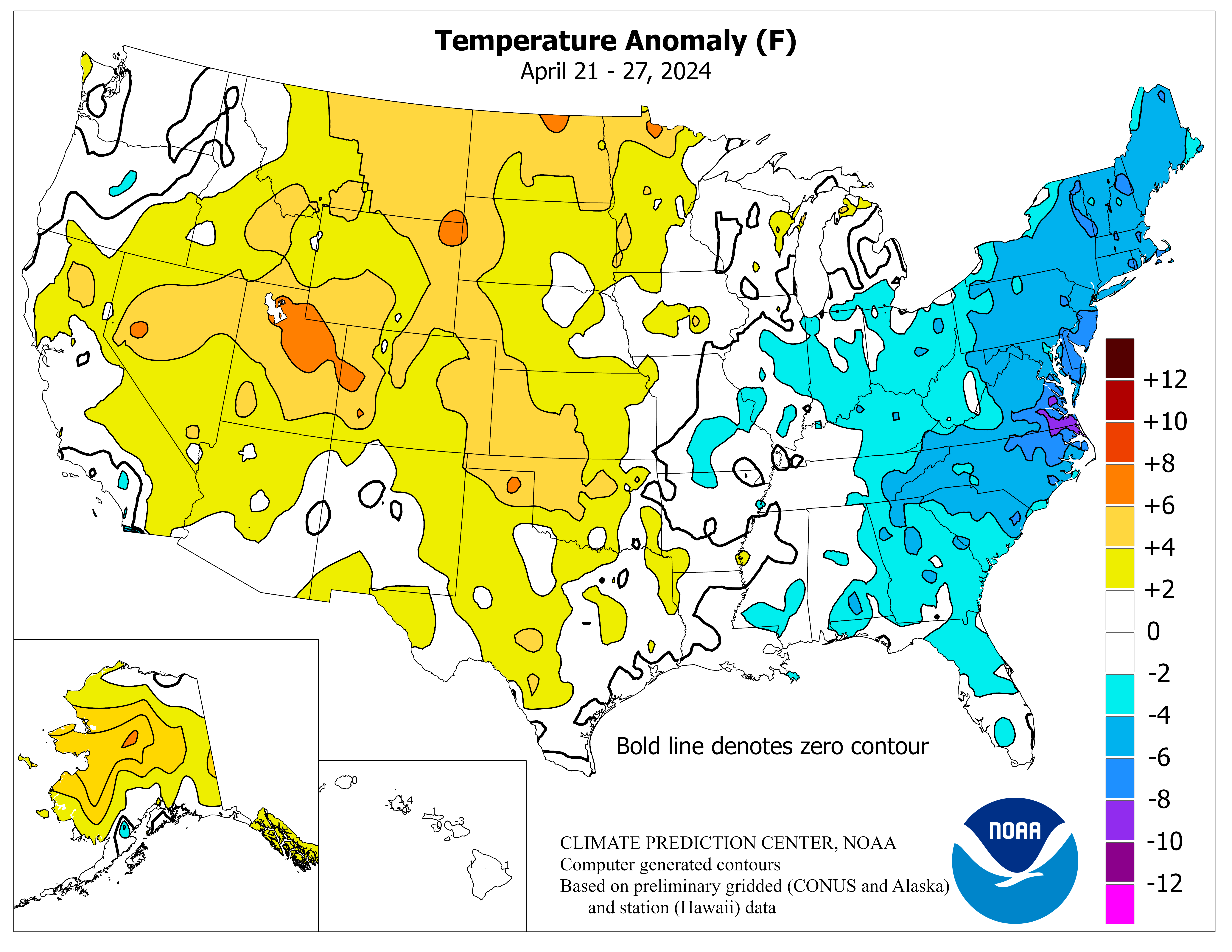 United States Weekly Temperature Anomaly Graphic