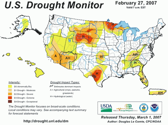 Drought Monitor Graphic at end of forecast period