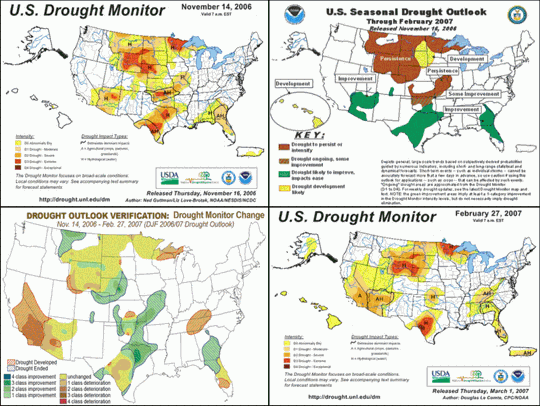 Seasonal Drought Outlook Verification graphics composite image