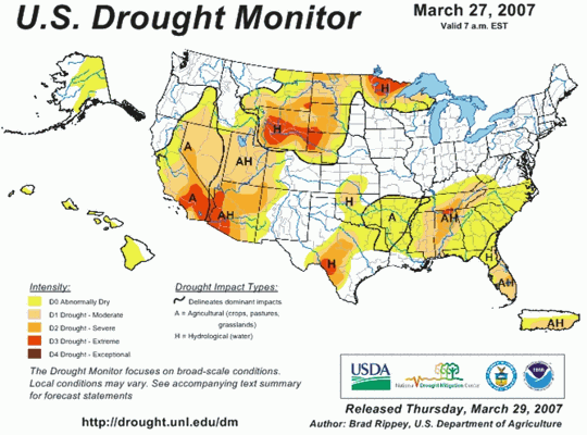 Drought Monitor Graphic at end of forecast period