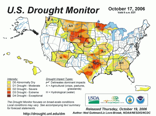 Drought Monitor Graphic at beginning of forecast period