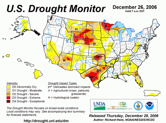 Drought Monitor Graphic at end of forecast period