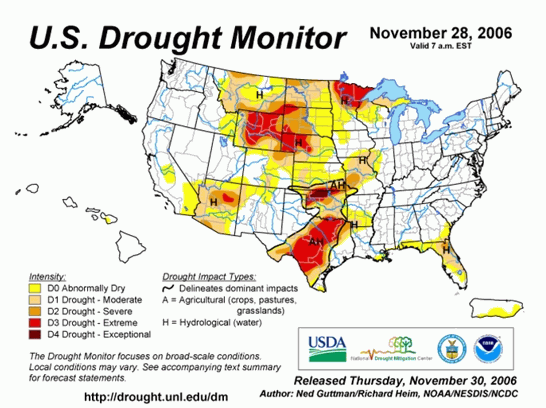 Drought Monitor Graphic at end of forecast period