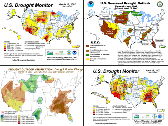 Seasonal Drought Outlook Verification graphics composite image