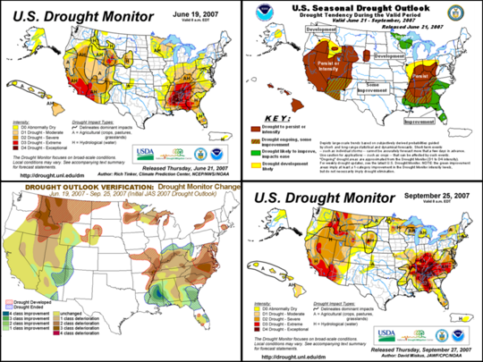 Seasonal Drought Outlook Verification graphics composite image