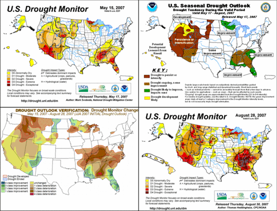 Seasonal Drought Outlook Verification graphics composite image