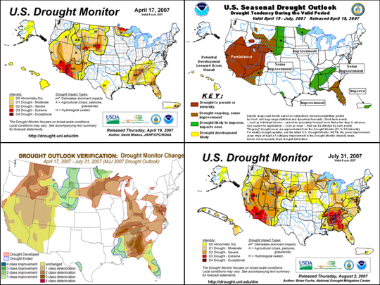 Seasonal Drought Outlook Verification graphics composite image