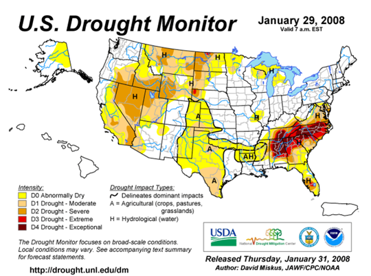 Drought Monitor Graphic at end of forecast period