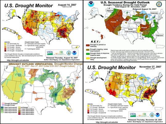 Seasonal Drought Outlook Verification graphics composite image