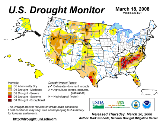 Drought Monitor Graphic at beginning of forecast period