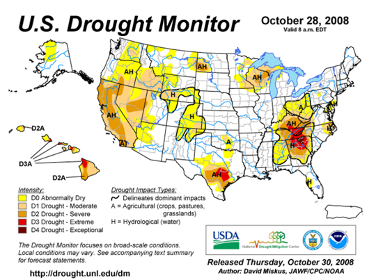 Drought Monitor Graphic at end of forecast period