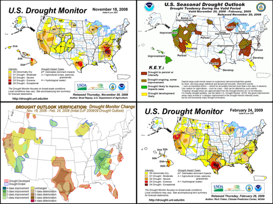 Seasonal Drought Outlook Verification graphics composite image