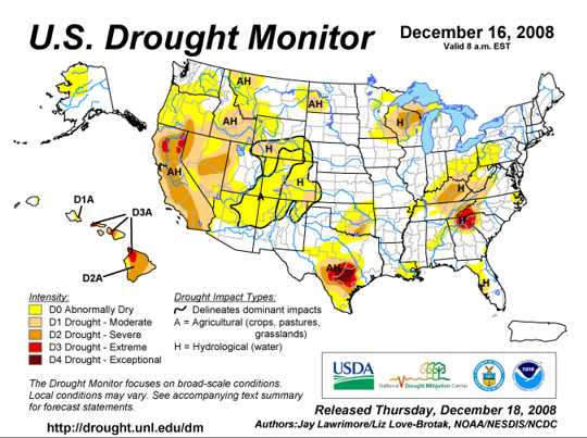 Drought Monitor Graphic at beginning of forecast period