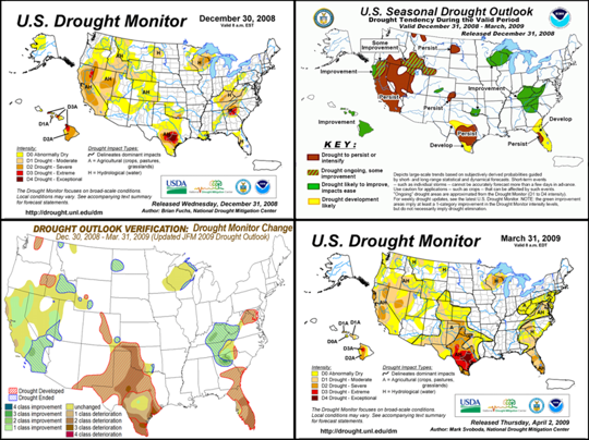 Seasonal Drought Outlook Verification graphics composite image