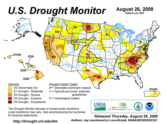 Drought Monitor Graphic at end of forecast period