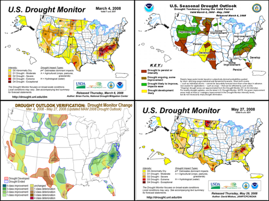 Seasonal Drought Outlook Verification graphics composite image