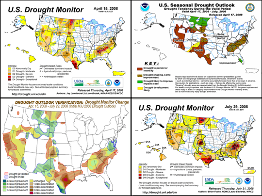 Seasonal Drought Outlook Verification graphics composite image