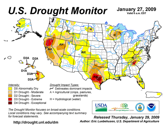 Drought Monitor Graphic at end of forecast period