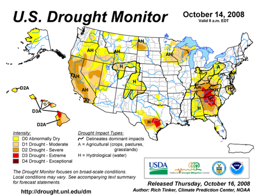 Drought Monitor Graphic at beginning of forecast period