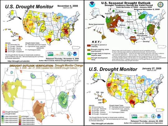 Seasonal Drought Outlook Verification graphics composite image