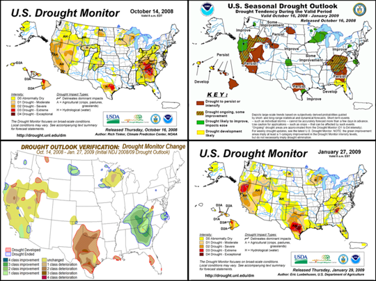 Seasonal Drought Outlook Verification graphics composite image