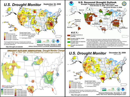 Seasonal Drought Outlook Verification graphics composite image