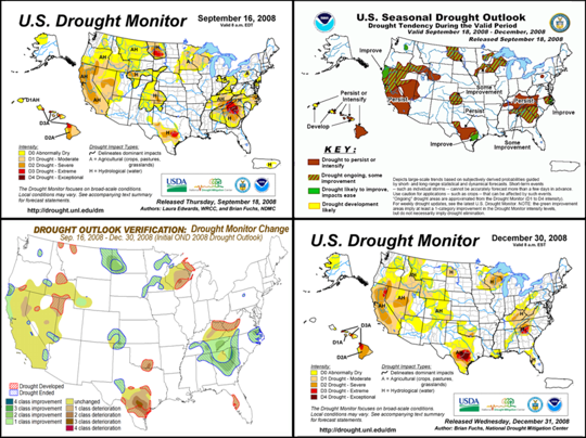 Seasonal Drought Outlook Verification graphics composite image