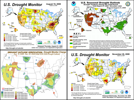 Seasonal Drought Outlook Verification graphics composite image