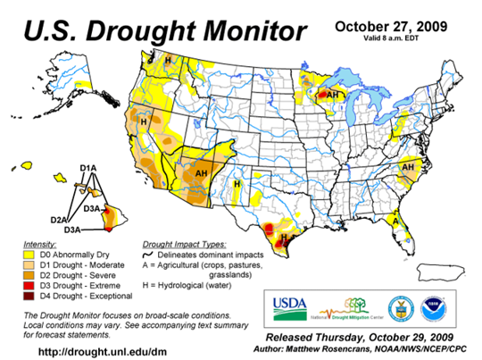 Drought Monitor Graphic at end of forecast period