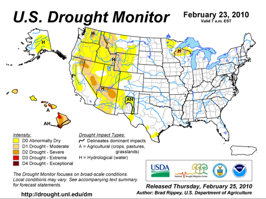 Drought Monitor Graphic at end of forecast period