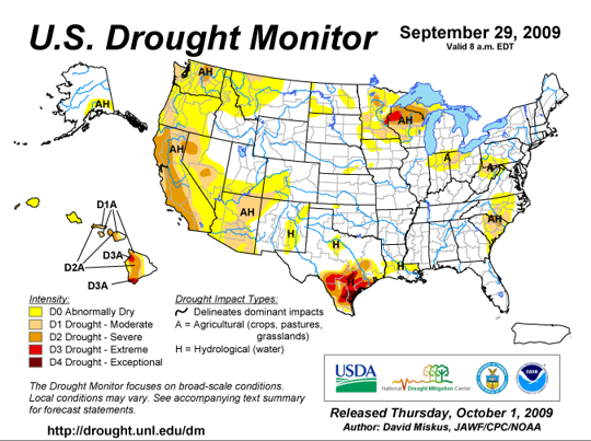 Drought Monitor Graphic at end of forecast period