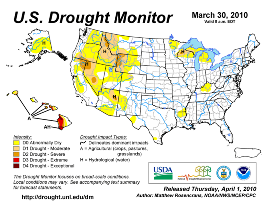 Drought Monitor Graphic at end of forecast period