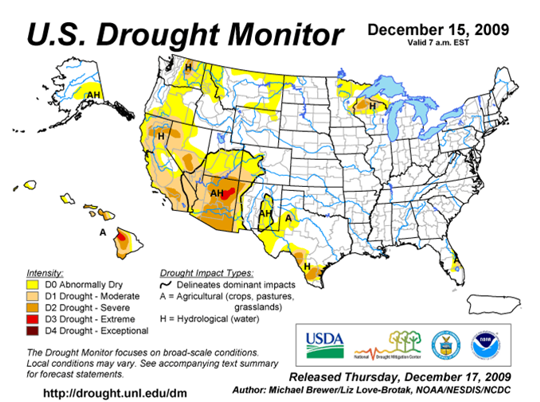 Drought Monitor Graphic at beginning of forecast period