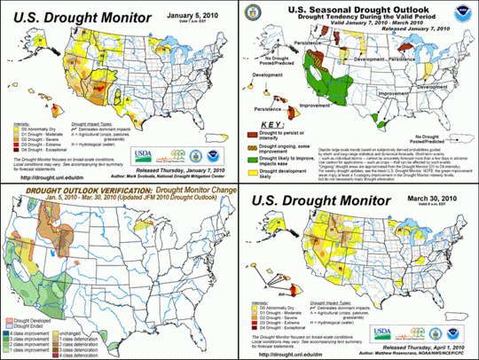 Seasonal Drought Outlook Verification graphics composite image