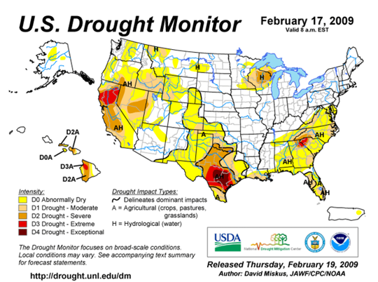 Drought Monitor Graphic at beginning of forecast period